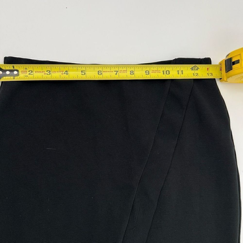 Women’s ZARA Black Asymmetrical Pencil Skirt Medium Above Knee | Stretchy - Picture 4 of 8